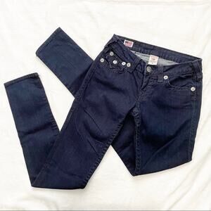 True Religion straight leg jeans dark blue denim size 28